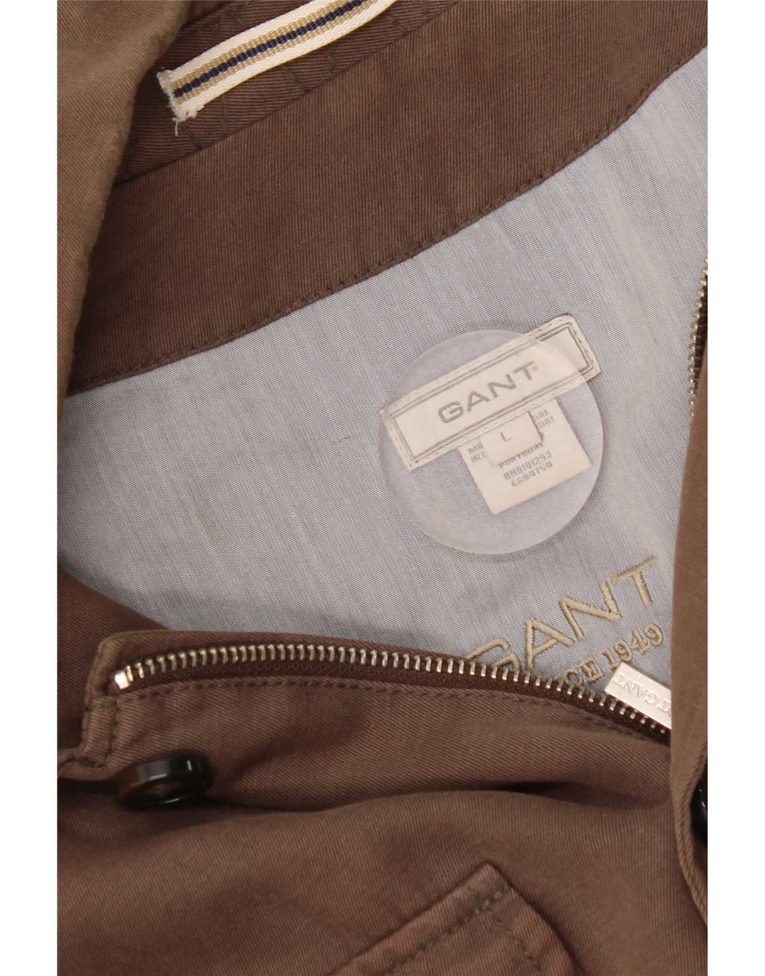 Jaqueta utilitária masculina Gant UK 40 grande algodão marrom
