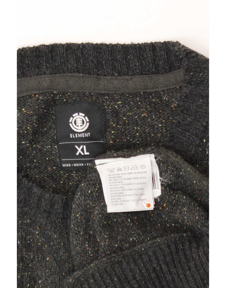 Suéter masculino Element com gola redonda XL cinza manchado