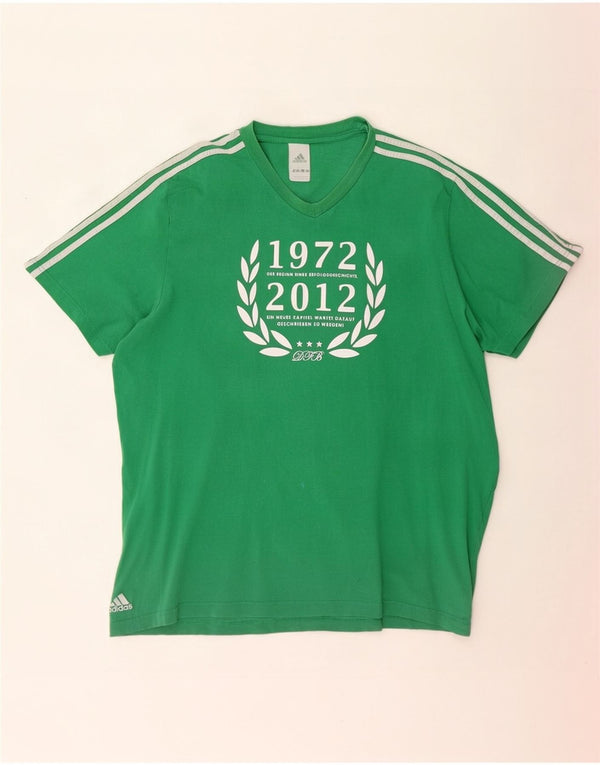 Camiseta gráfica masculina Adidas Top 2XL algodão verde