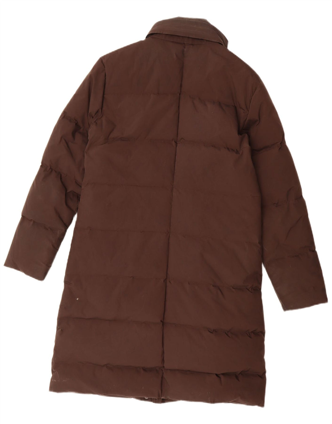 Casaco acolchoado com capuz feminino Aspesi UK 14 médio marrom nylon