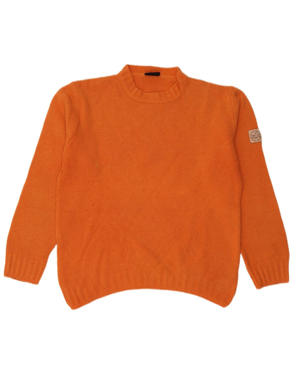 Suéter masculino Murphy & Nye com gola redonda XL de lã laranja