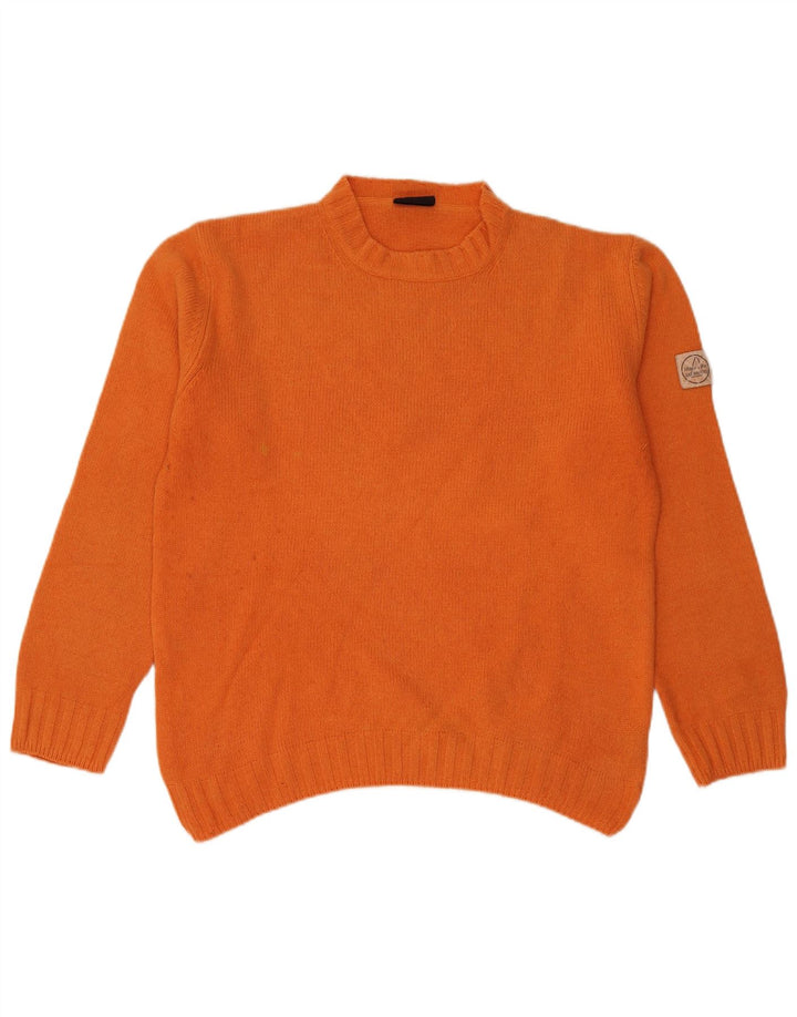 Suéter masculino Murphy & Nye com gola redonda XL de lã laranja