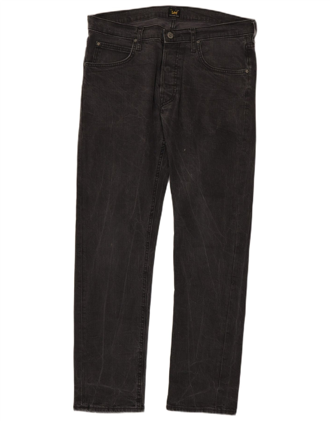 LEE Masculino Daren Straight Jeans W34 L32 Cinza Algodão