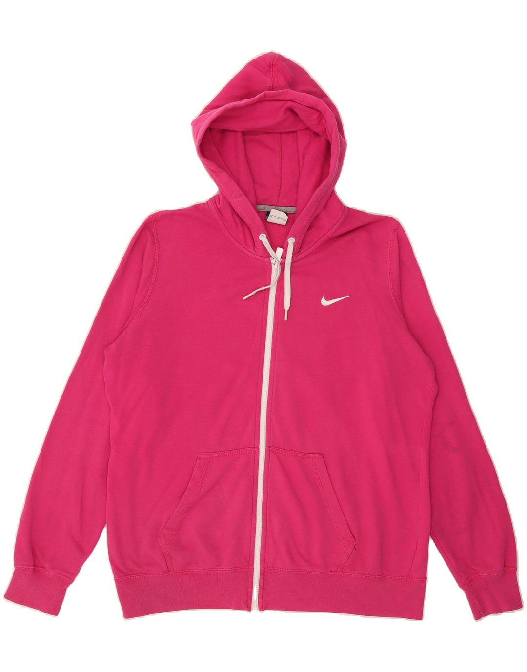 NIKE Womens Zip Hoodie Sweater UK 18 XL Pink Cotton Vintage Nike and Second-Hand Nike from Messina Hembry 