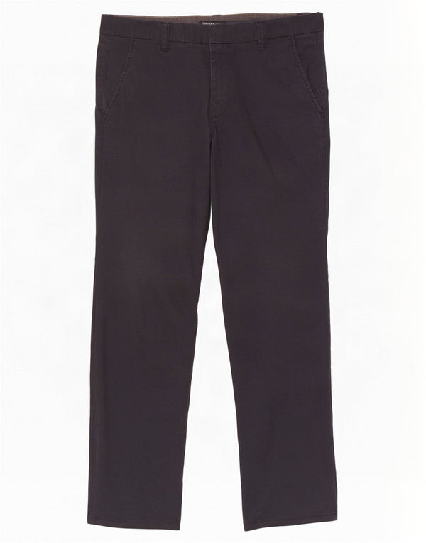 Calça Chino Slim Masculina Calvin Klein W32 L31 Algodão Listrado Preto