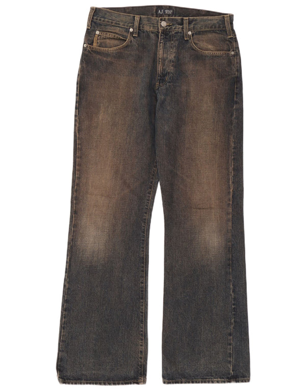 Armani feminino bootcut jeans W34 L32 azul marinho algodão