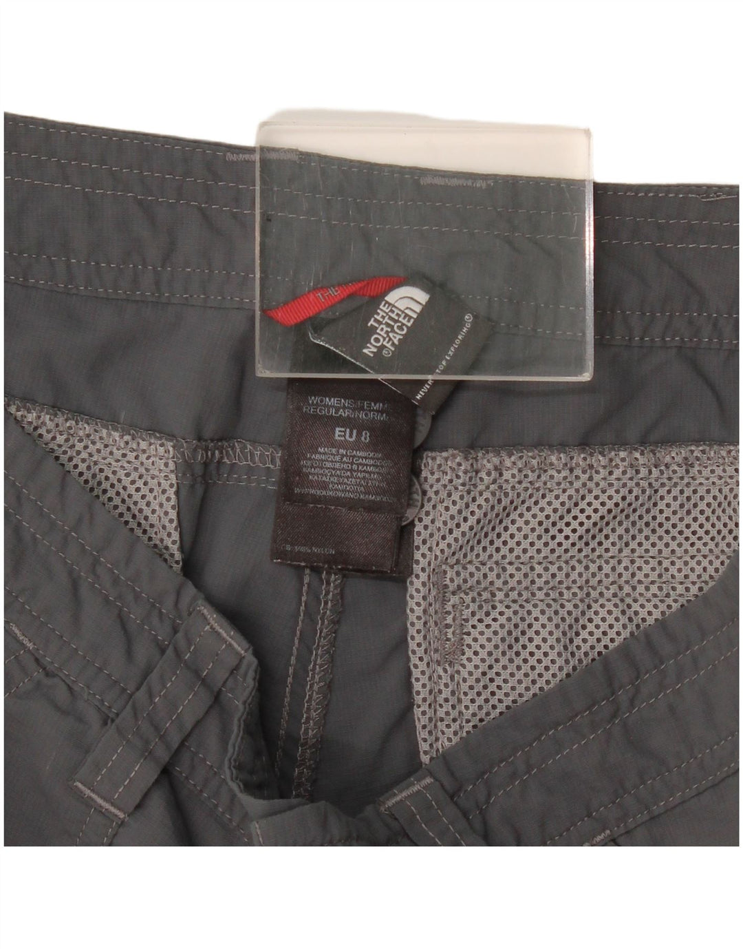 Shorts casuais femininos The North Face EU 8 médio W32 cinza nylon