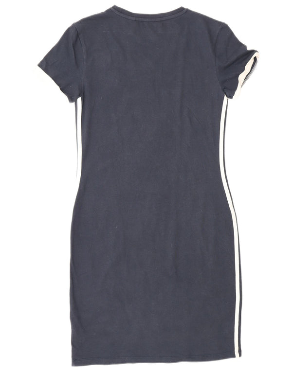 Vestido camiseta feminino Jack Wills Reino Unido 10 pequeno algodão azul marinho