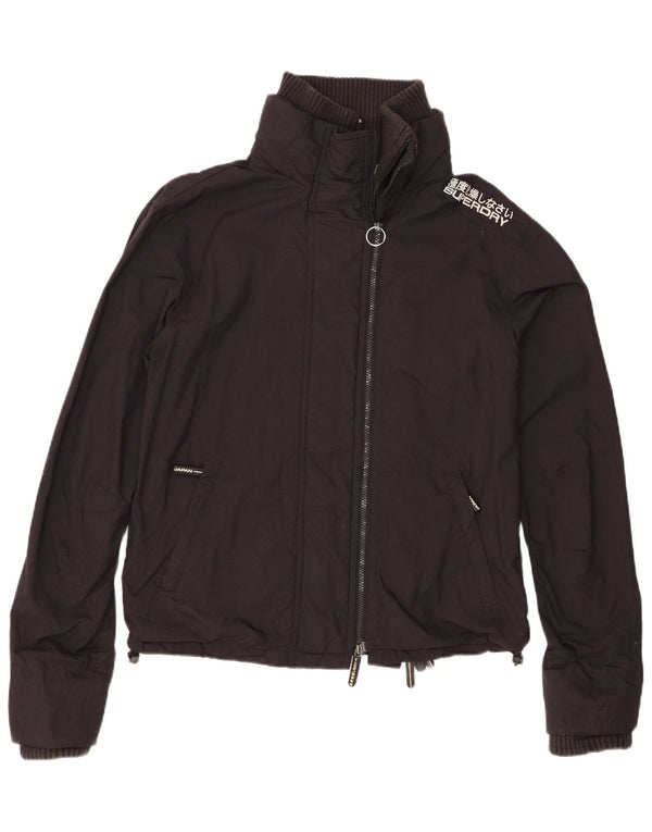 Jaqueta de chuva feminina Superdry UK 14 médio preto nylon