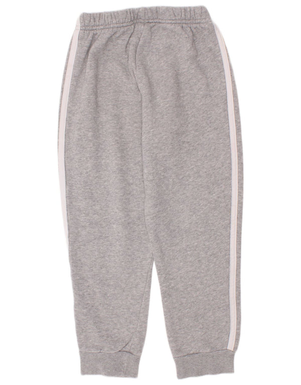Adidas meninos calças de treino joggers 6-7 anos cinza manchado algodão