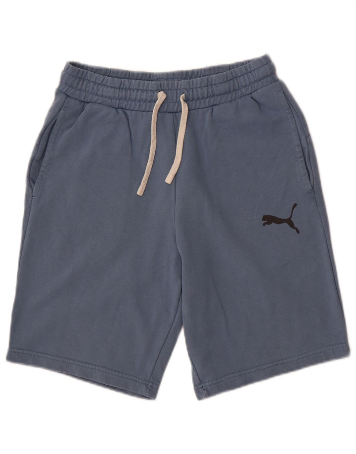 Shorts esportivos masculinos Puma pequeno azul algodão