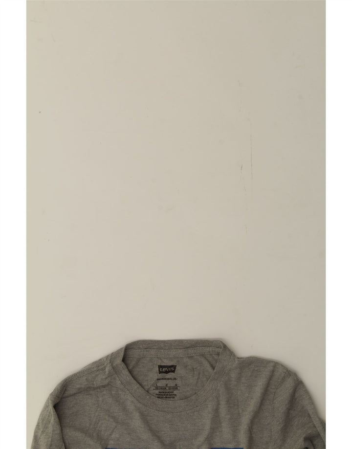 LEVI'S Boys Graphic Top Long Sleeve 12-13 Years Large Grey Cotton Vintage Levi's and Second-Hand Levi's from Messina Hembry 