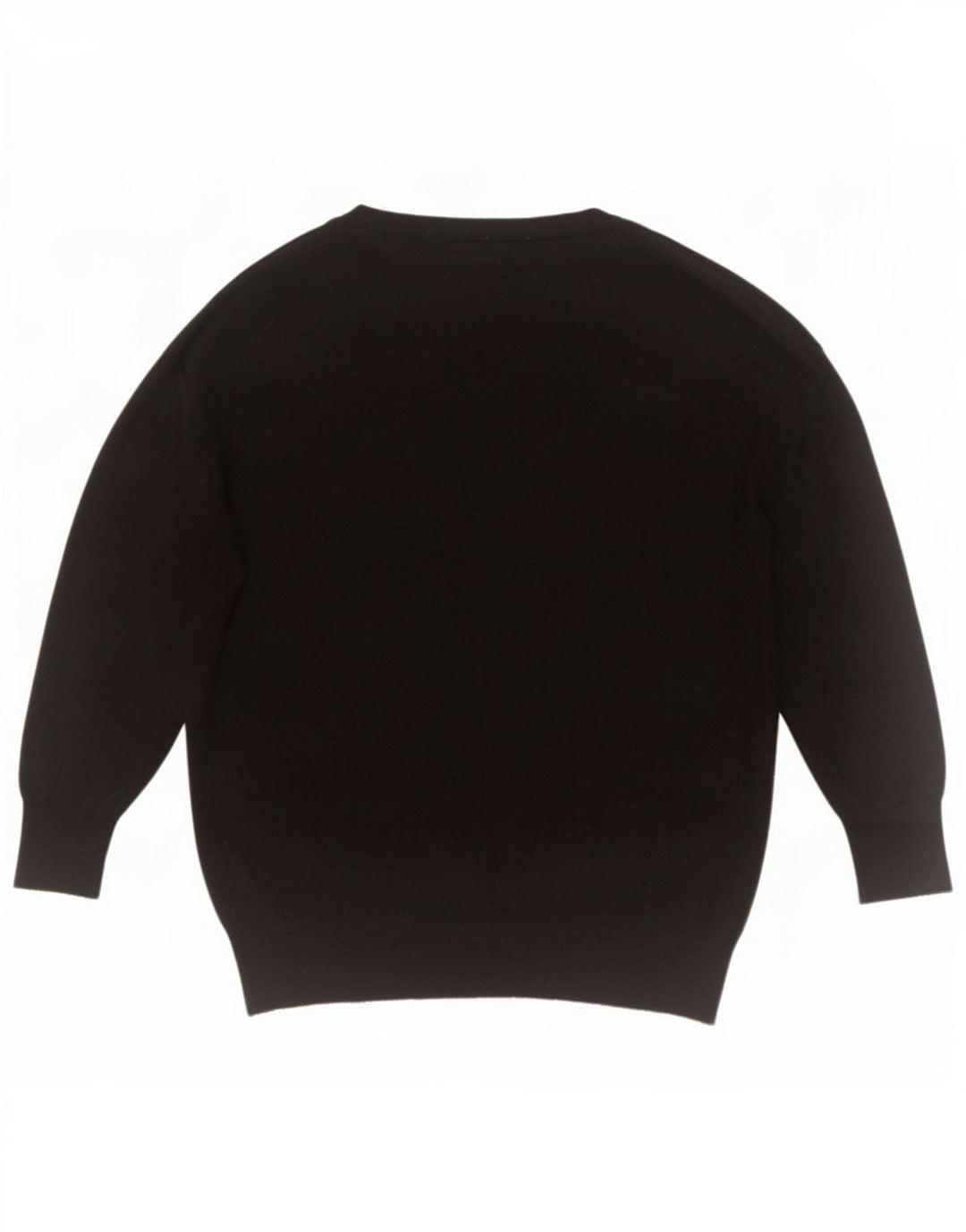 Suéter feminino Zara com decote em V grande, Reino Unido 10, pequeno, preto, poliéster