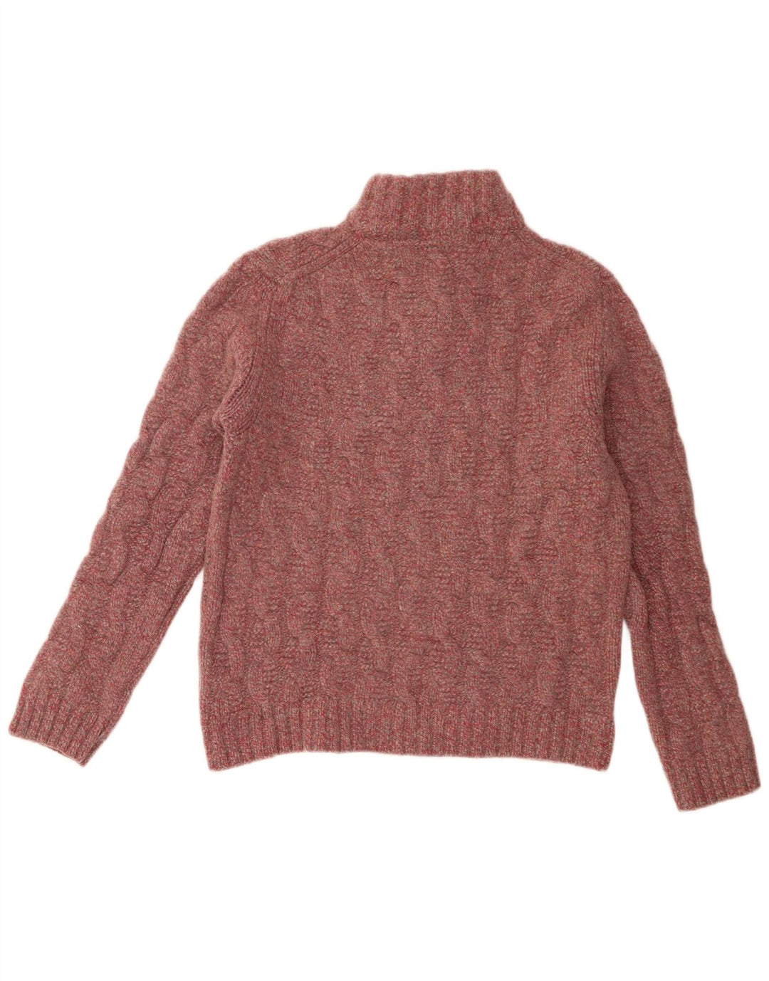 Suéter feminino Massimo Dutti com gola redonda e botão, tamanho UK 20 2XL lã rosa