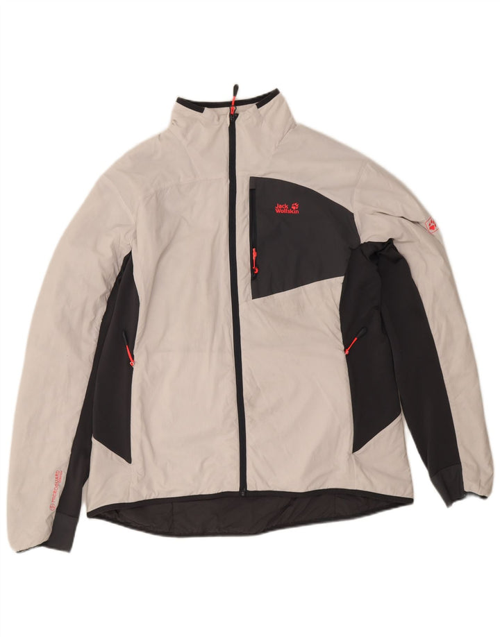 Jaqueta corta-vento feminina Jack Wolfskin Reino Unido 18 XL branco colorblock