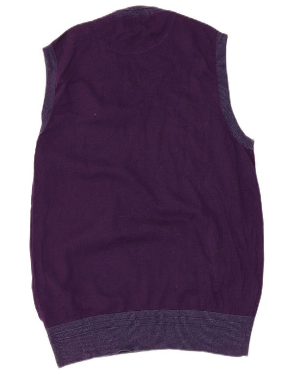 Gas Womens Vest Tank Top UK 12 Médio Algodão Roxo