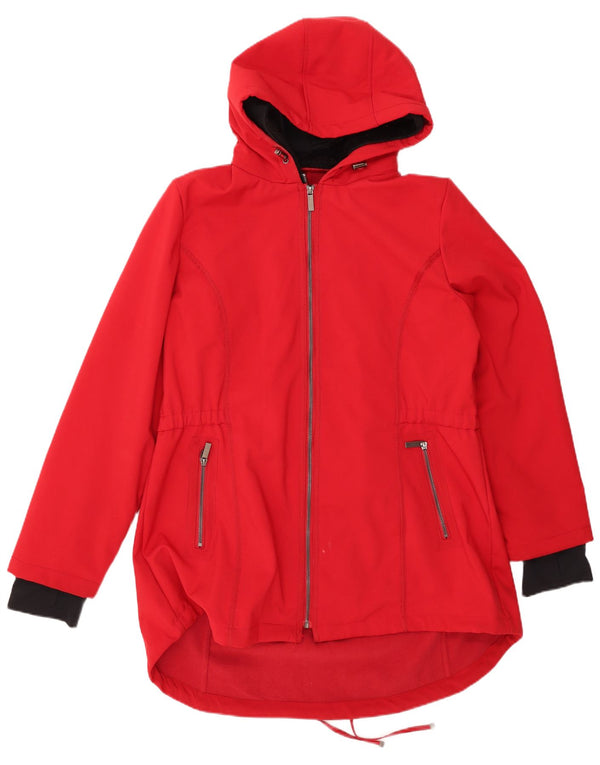 Jaqueta Parka com capuz feminina French Connection UK 18 XL poliéster vermelho