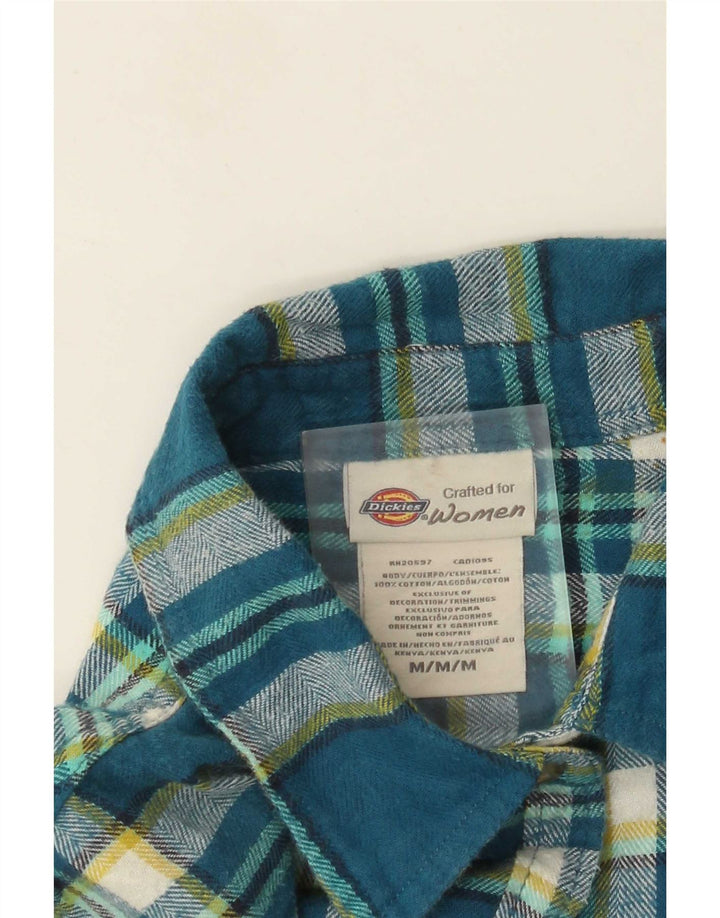 Camisa feminina de flanela Dickies Reino Unido 14 algodão xadrez azul médio