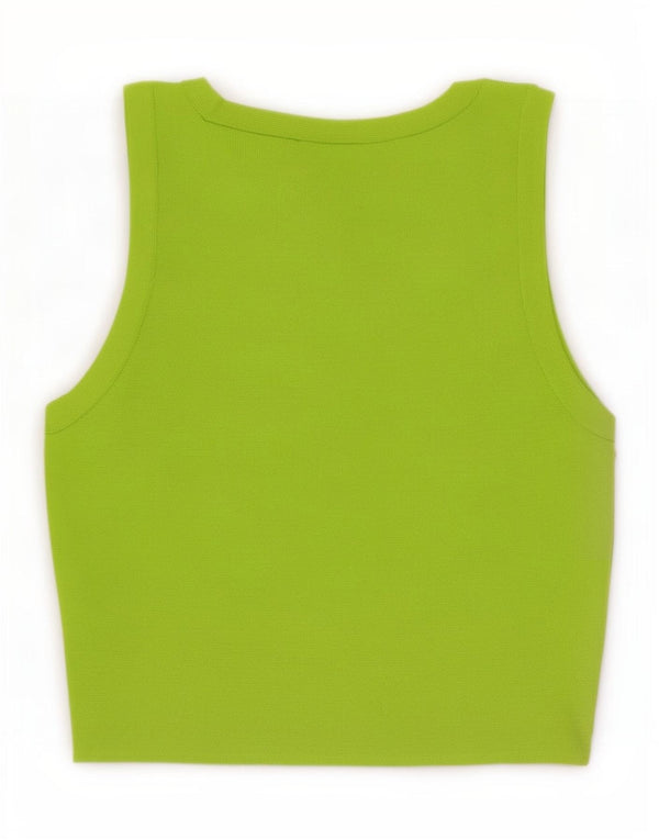 Colete feminino Zara Top UK 8 pequeno viscose verde