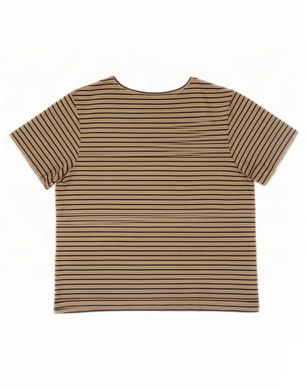 Zara Womens Trafaluc T-Shirt Top UK 14 Médio Multicolorido Risca de Giz