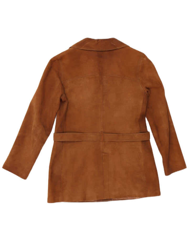 Jaqueta de camurça feminina vintage Reino Unido 12 marrom médio