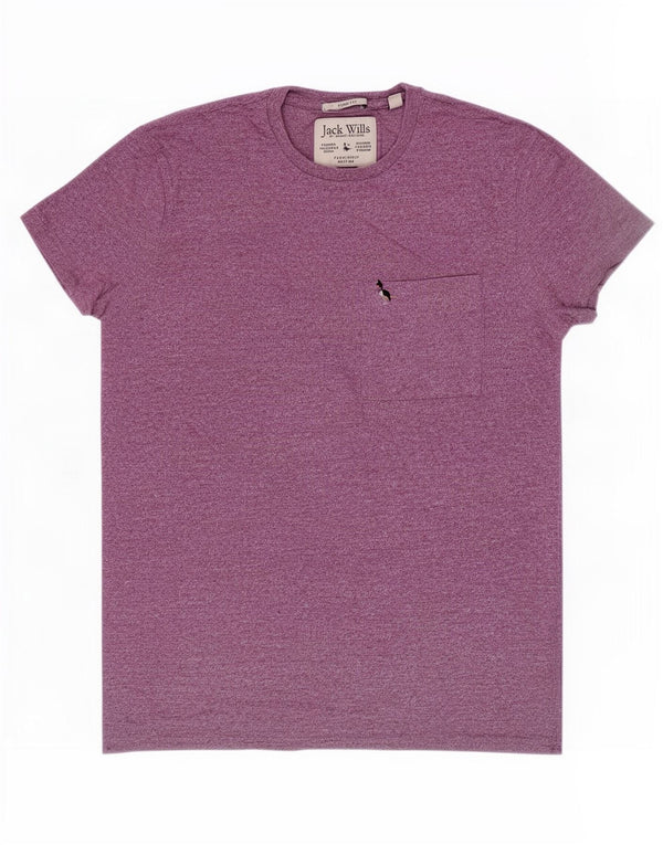 Jack Wills Camiseta masculina Slim Fit Top XS Roxo Algodão manchado