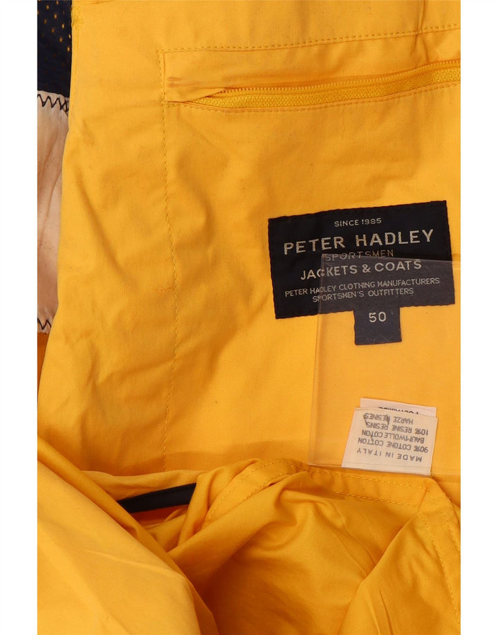 Jaqueta utilitária masculina Peter Hadley IT 50 grande algodão amarelo