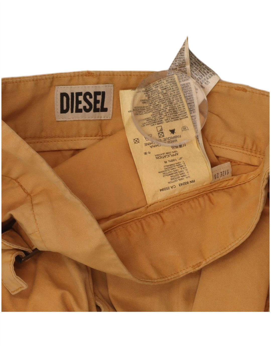 DIESEL Mens Slim Chino Calças W28 L29 Algodão Bege