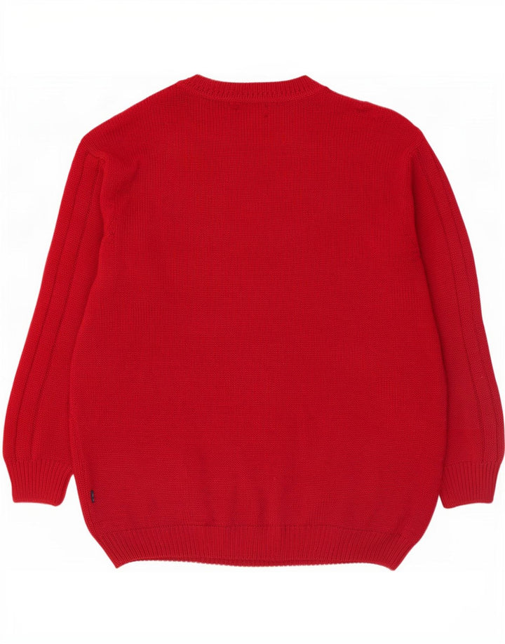 Daniel Hechter Suéter masculino com gola redonda 4XL lã cor de vinho