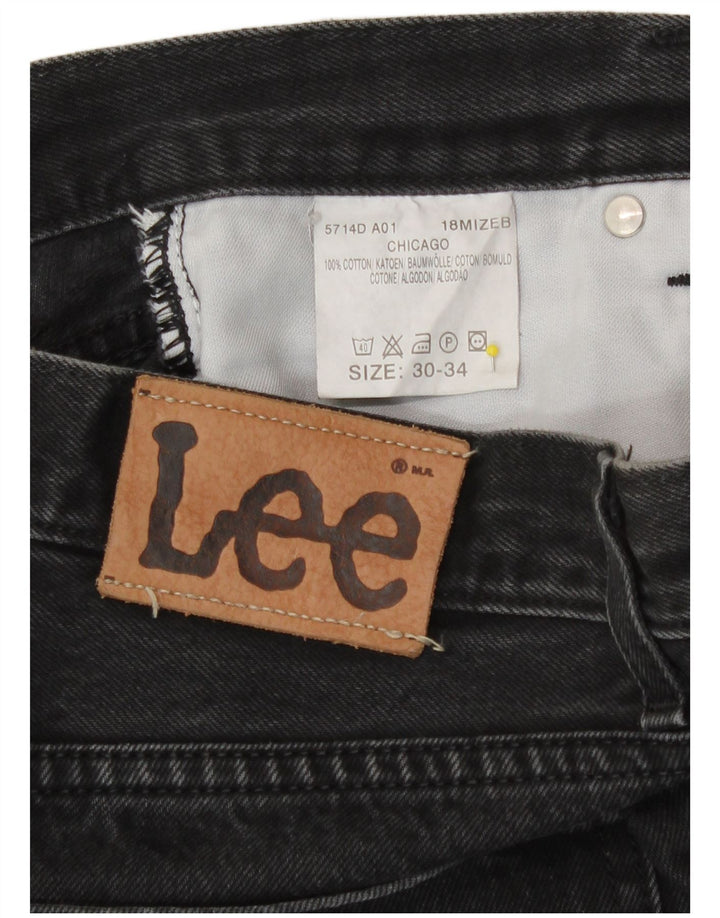 Lee Mens Chicago Straight Jeans W30 L34 Algodão Preto