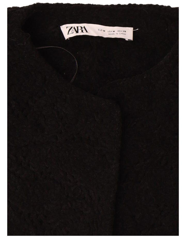 Jaqueta blazer oversized Zara feminina manga curta Reino Unido 14 médio preto