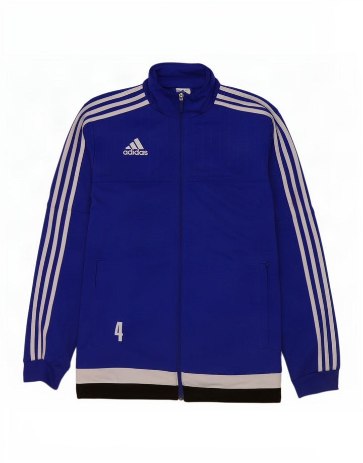 Adidas Mens Graphic Tracksuit Top Jacket Médio Azul Colorblock Poliéster