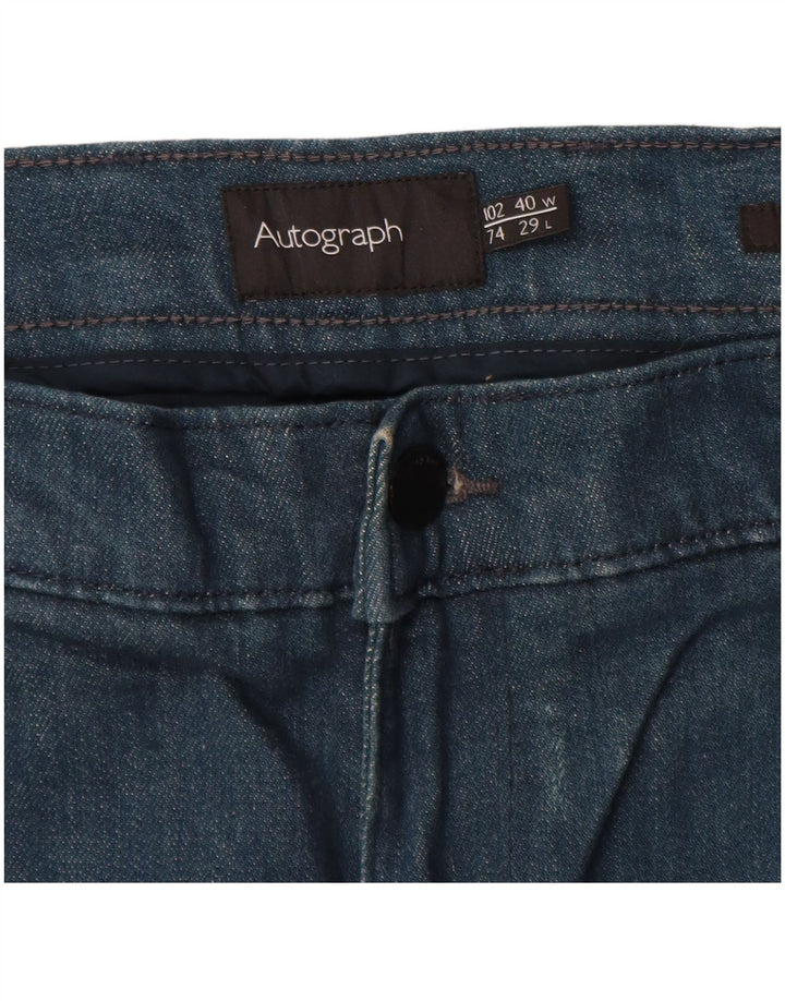 Autograph Mens Slim Jeans W40 L29 Azul Marinho Algodão