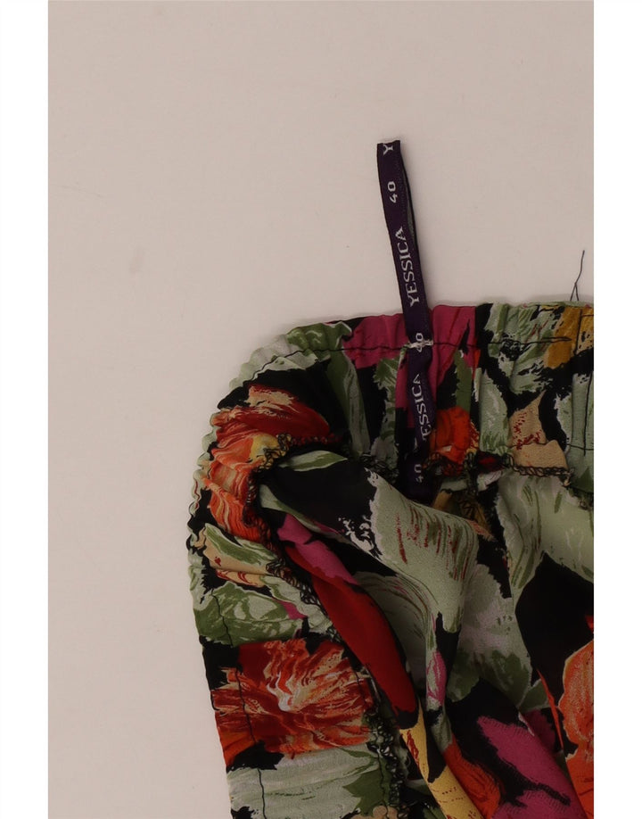 Saia plissada feminina Yessica EU 40 médio W30 floral multicolorido