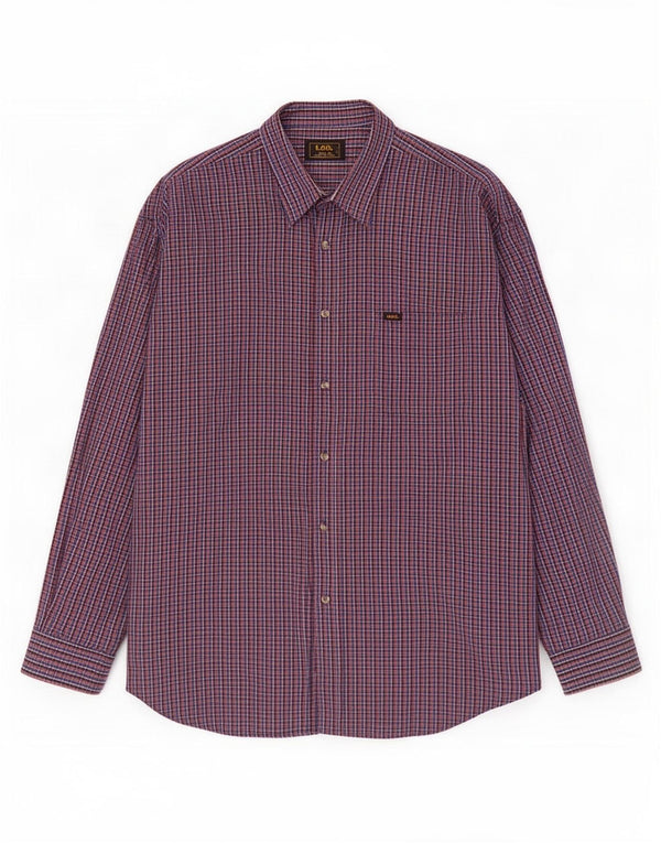 Camisa masculina Lee 2XL algodão guingão multicolorido