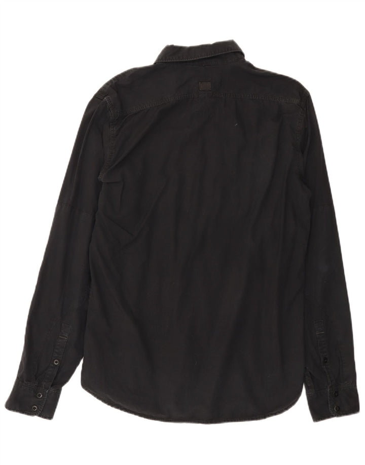 Camisa masculina G-Star de algodão preto médio