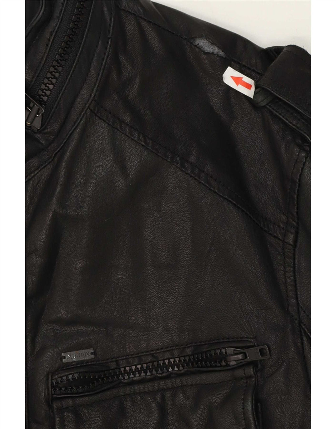 Jaqueta de couro militar masculina Aviatrix UK 38 média preta