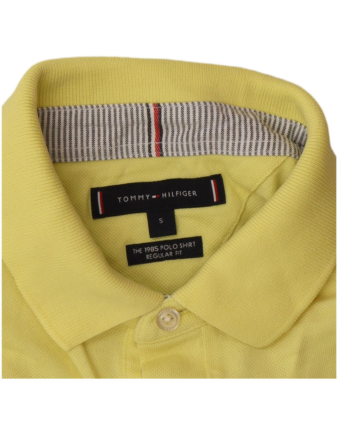 Camisa polo masculina Tommy Hilfiger Regular Fit pequena amarela