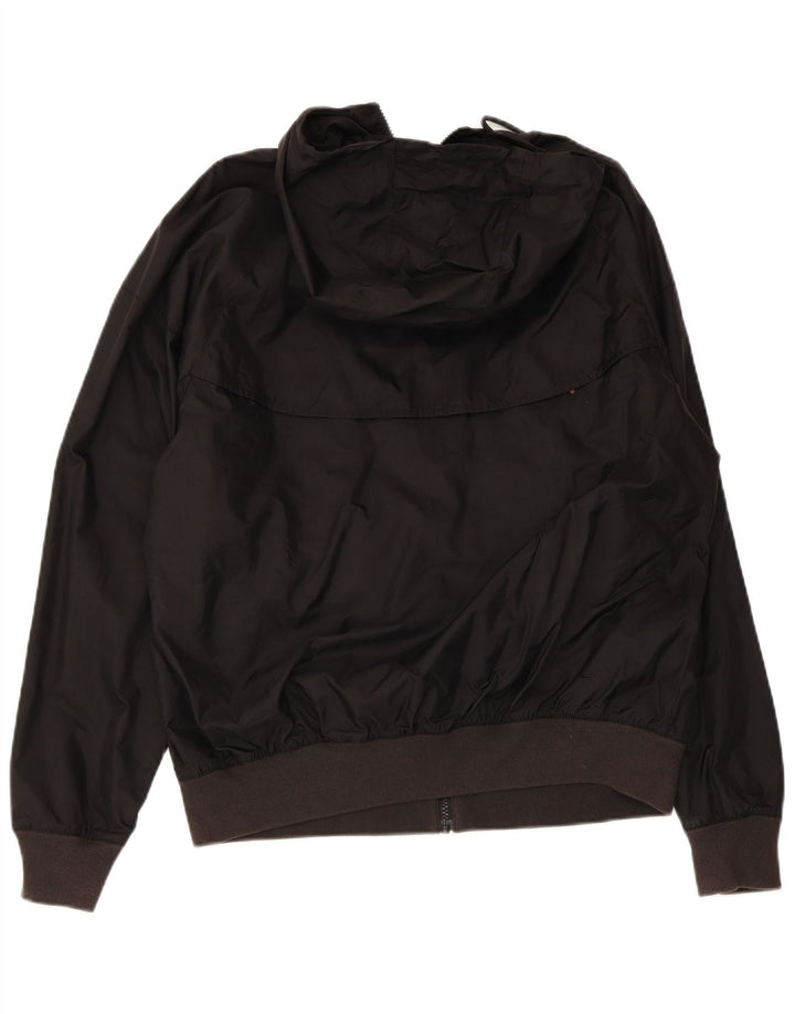 Jaqueta de chuva masculina Nike com capuz UK 36 pequena preta nylon