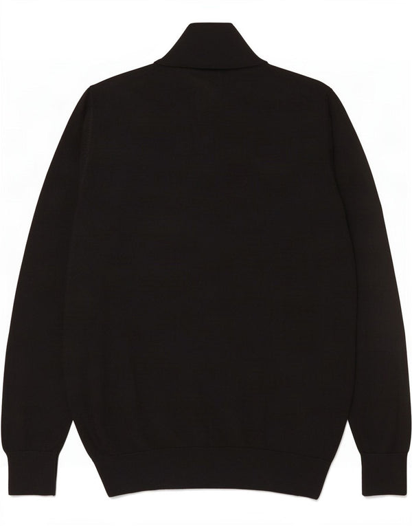 Lyle & Scott Mens Zip Neck Jumper Sweater XL Black Cotton
