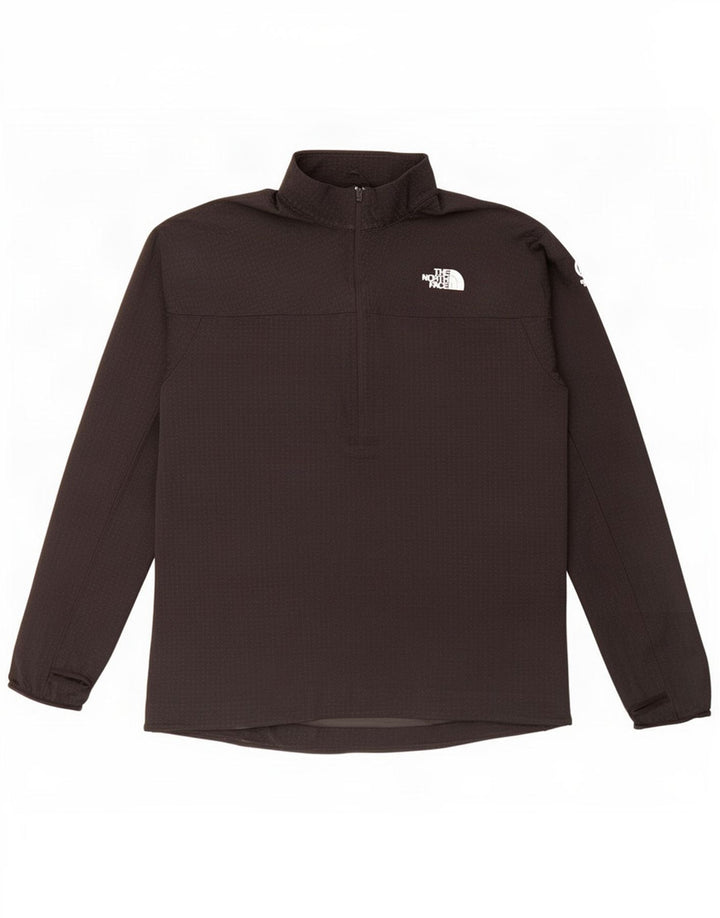 Pulôver masculino The North Face com gola e zíper, top grande preto manchado