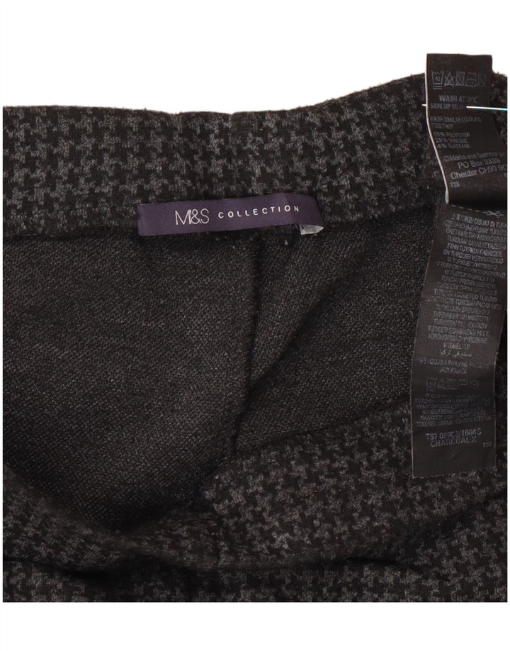 Calça feminina Marks & Spencer Reino Unido 14 grande W32 L27 cinza houndstooth