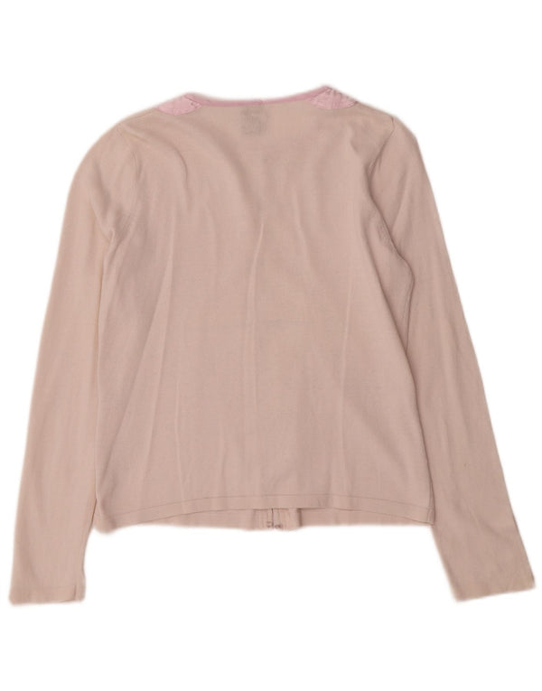 Suéter feminino Gap Crop Cardigan UK 12 algodão colorblock rosa médio
