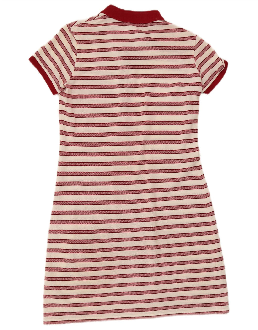 Vestido polo feminino Lacoste tamanho 38 algodão listrado branco médio