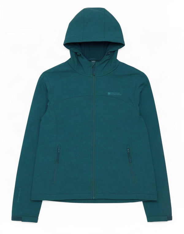 Jaqueta corta-vento feminina com capuz Mountain Warehouse UK 18 XL azul geométrica