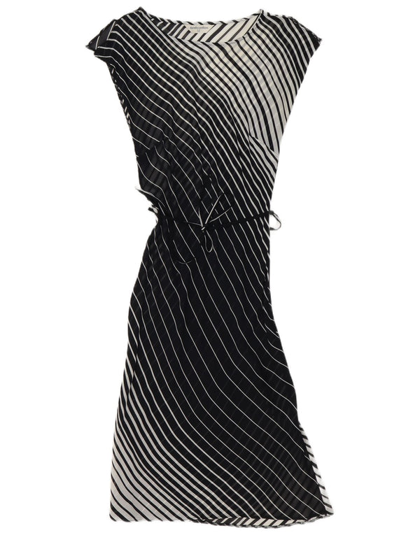 Vestido básico feminino sem mangas Dorothy Perkins UK 12 médio preto listrado