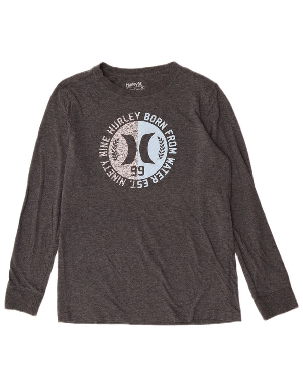 Hurley Boys Graphic Top manga comprida 13-14 anos XL cinza algodão