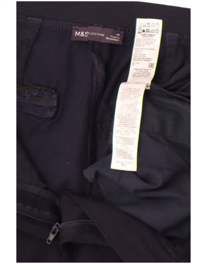 Calça feminina Marks & Spencer Reino Unido 12 médio W30 L26 azul marinho