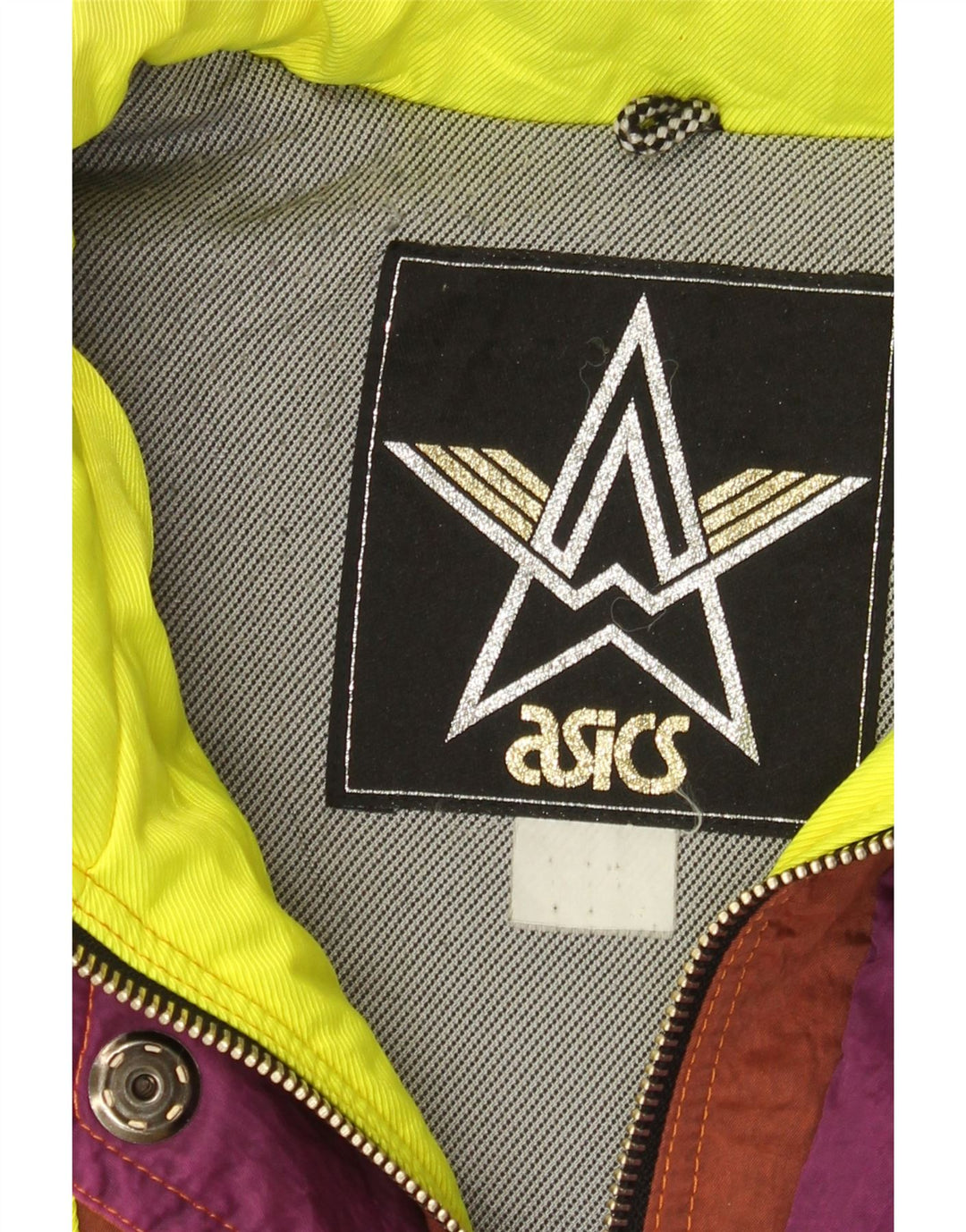 Jaqueta de esqui masculina Asics Graphic com capuz UK 44 2XL Colorblock multicolorido