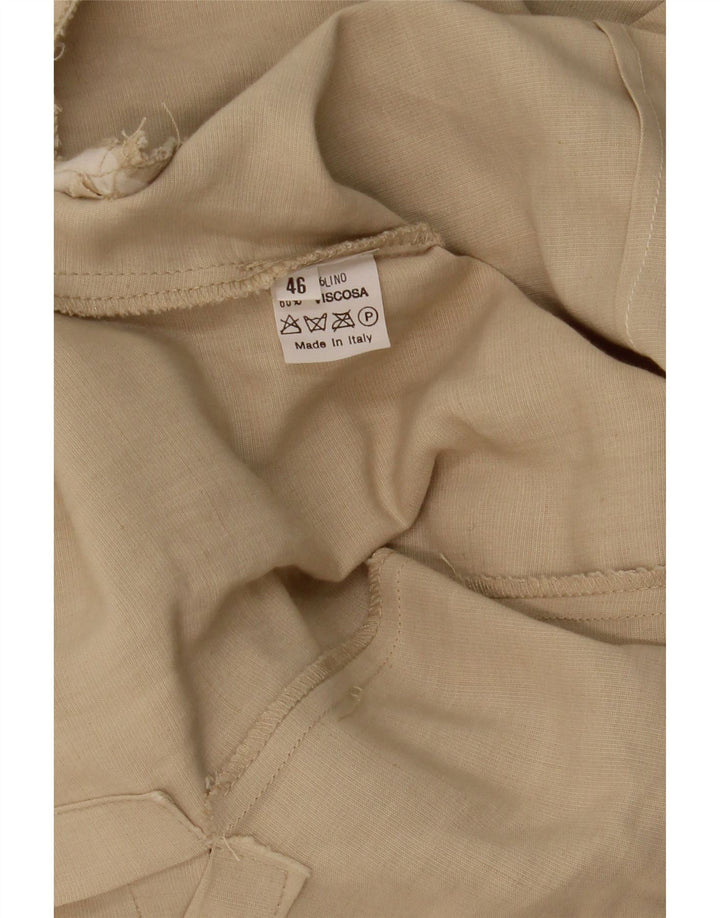 Jaqueta blazer feminina VINTAGE manga curta com 3 botões IT 46 grande bege